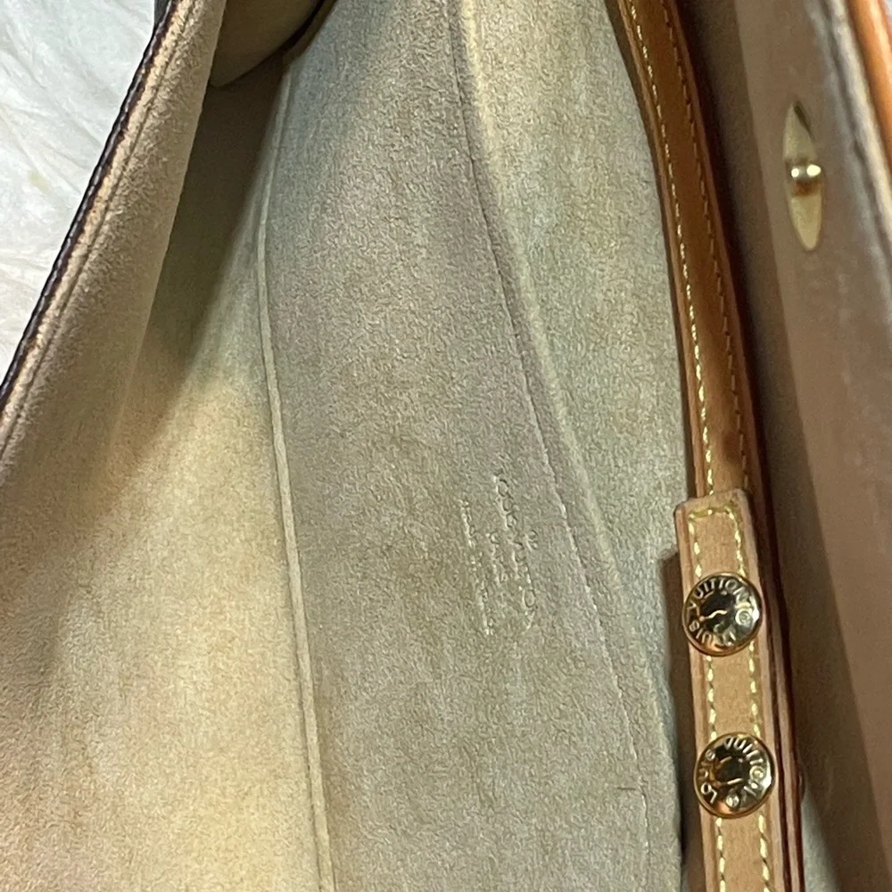 Louis Vuitton Monogram Crossbody in Brown and Tan Leather Trim